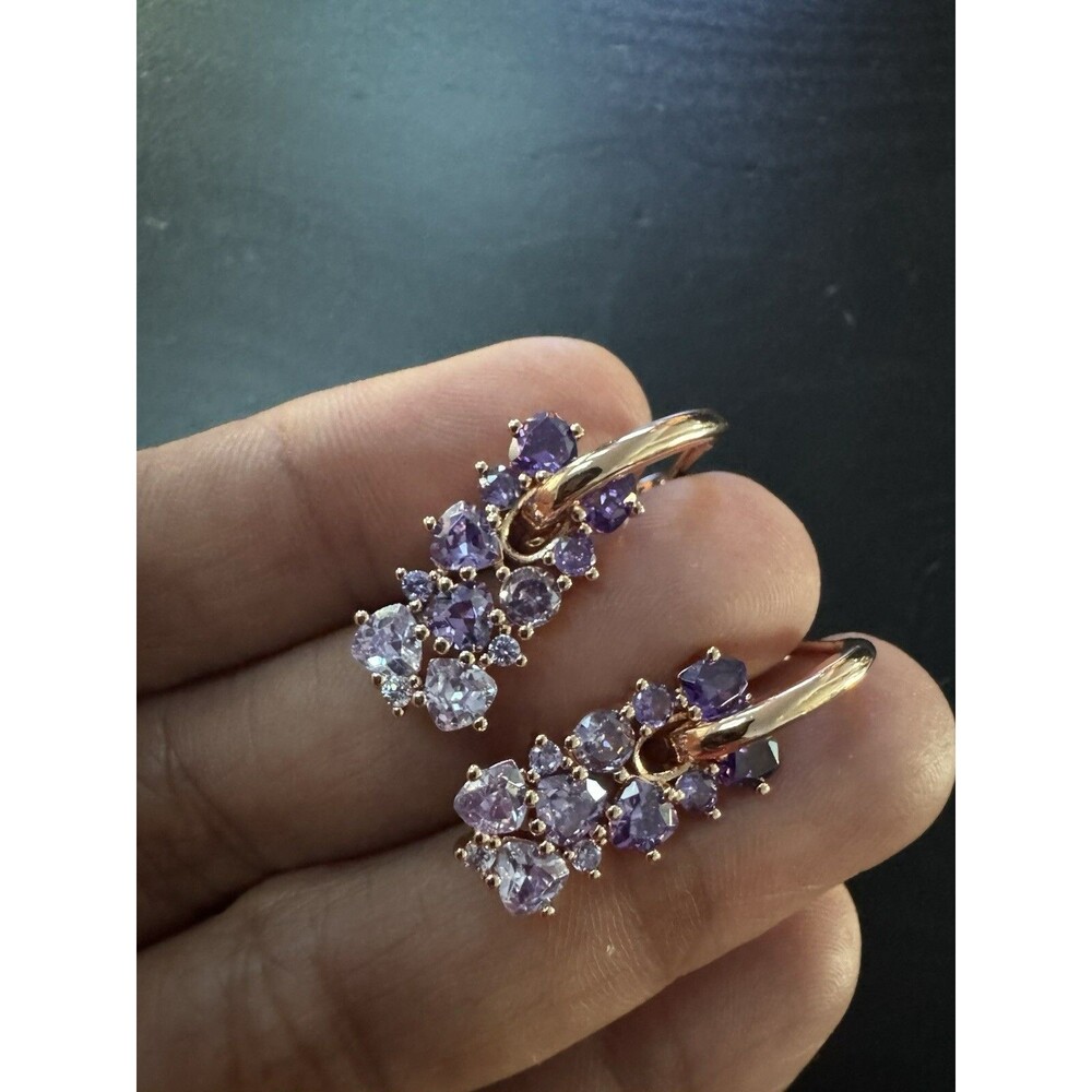 585 14K RG Rose Gold Stamped Allure Ombré Amethyst Stud Earrings